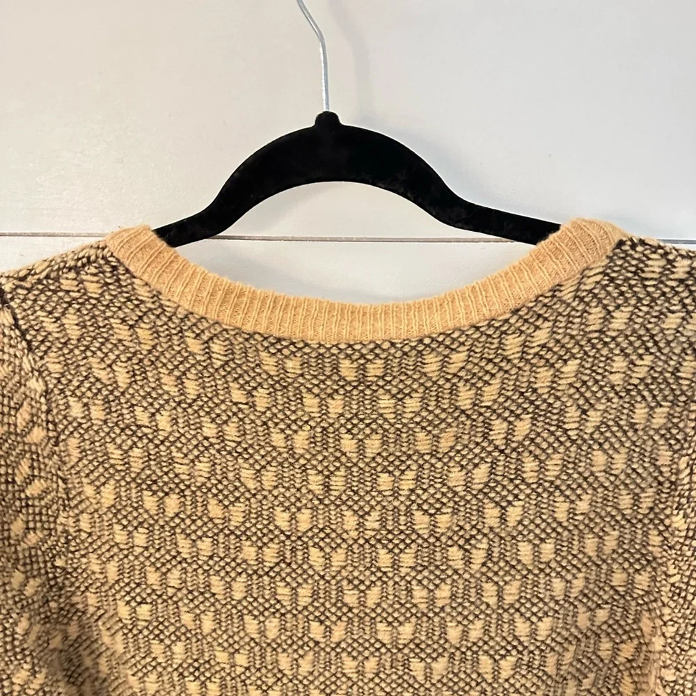 ANTHROPOLOGY L LIA MOLLY mixed print double button boho wool-cotton sweater - Picture 14 of 15